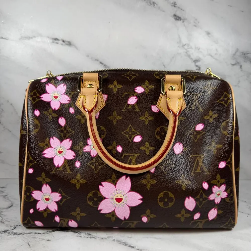 Louis Vuitton Murakami Bag Cherry Blossom Speedy 25 LV X TM Monogram Bandouliere